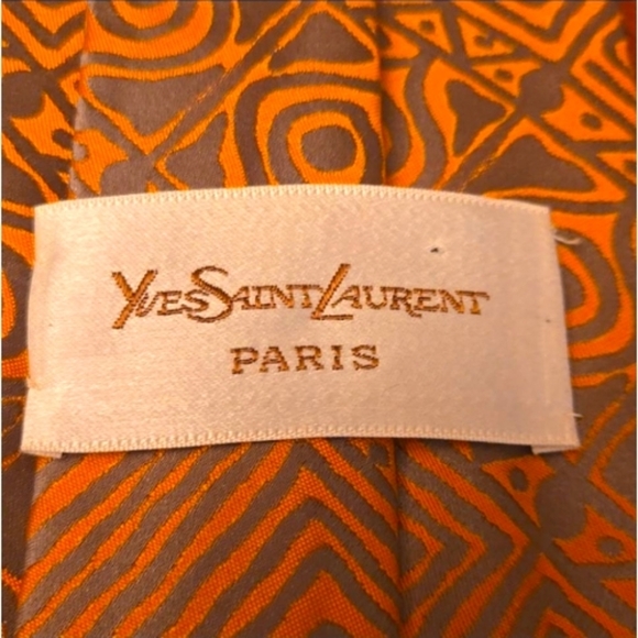 Yves Saint Laurent Orange Tie - Picture 3 of 4